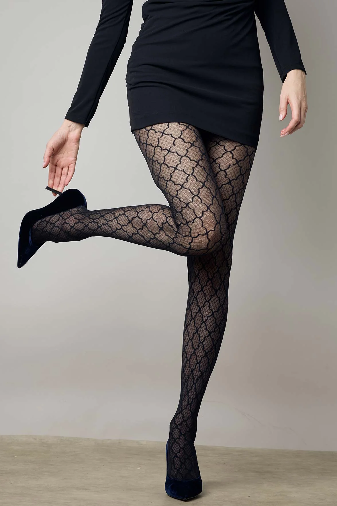 Collant Motif Arabesque 40D Création - Noir - Image 4