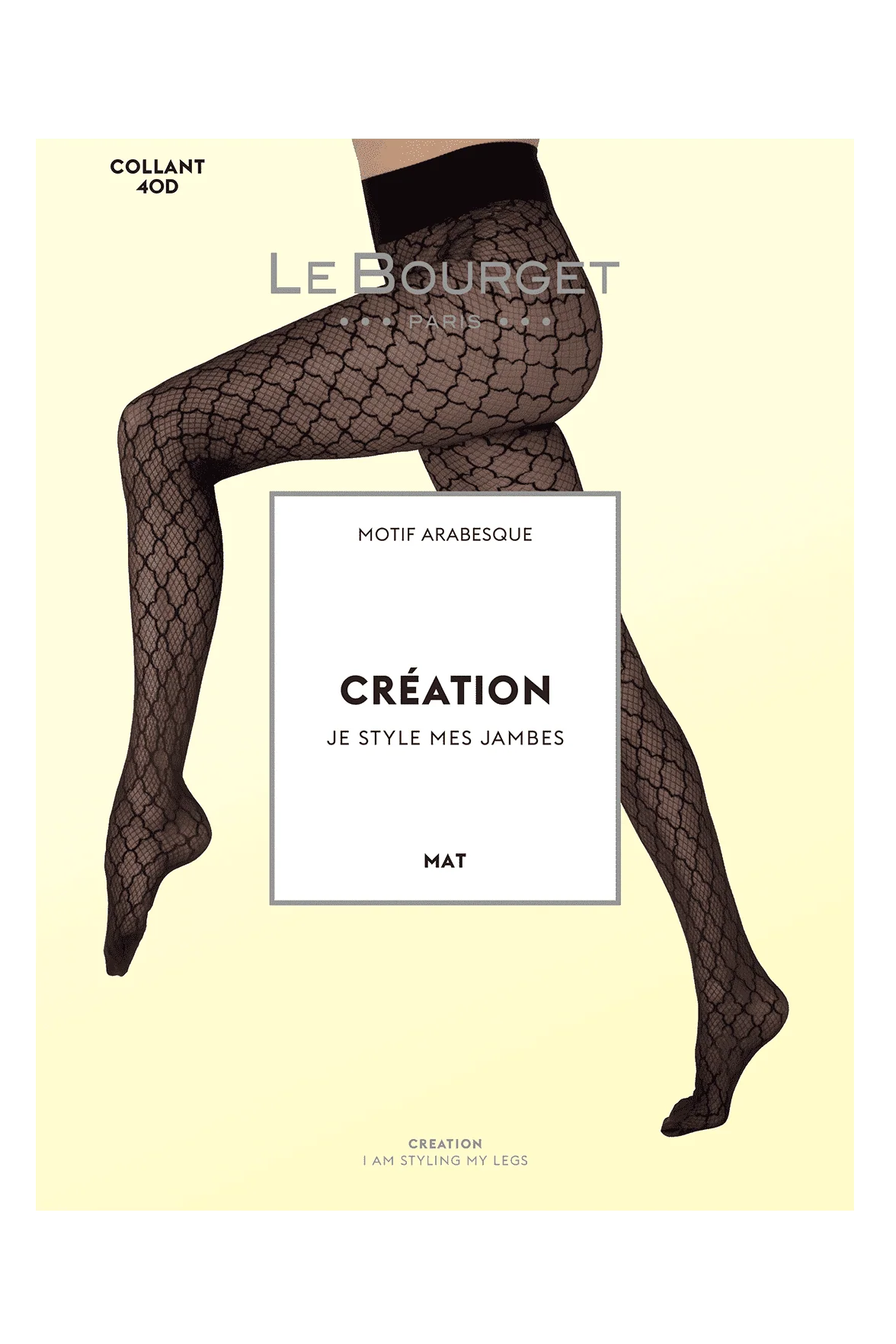 Collant Motif Arabesque 40D Création - Noir - Image 5