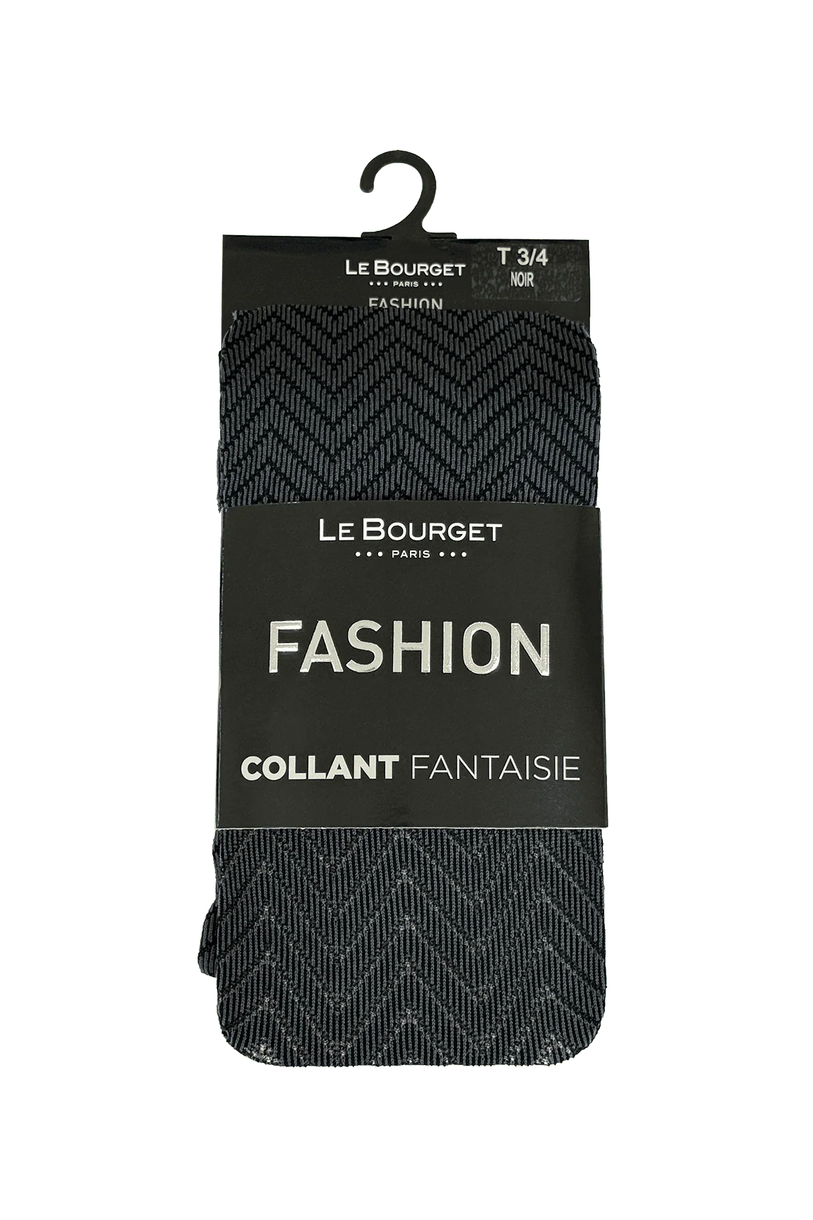 Collant Motif Chevron 45D Fashion Heather - Noir - Image 3