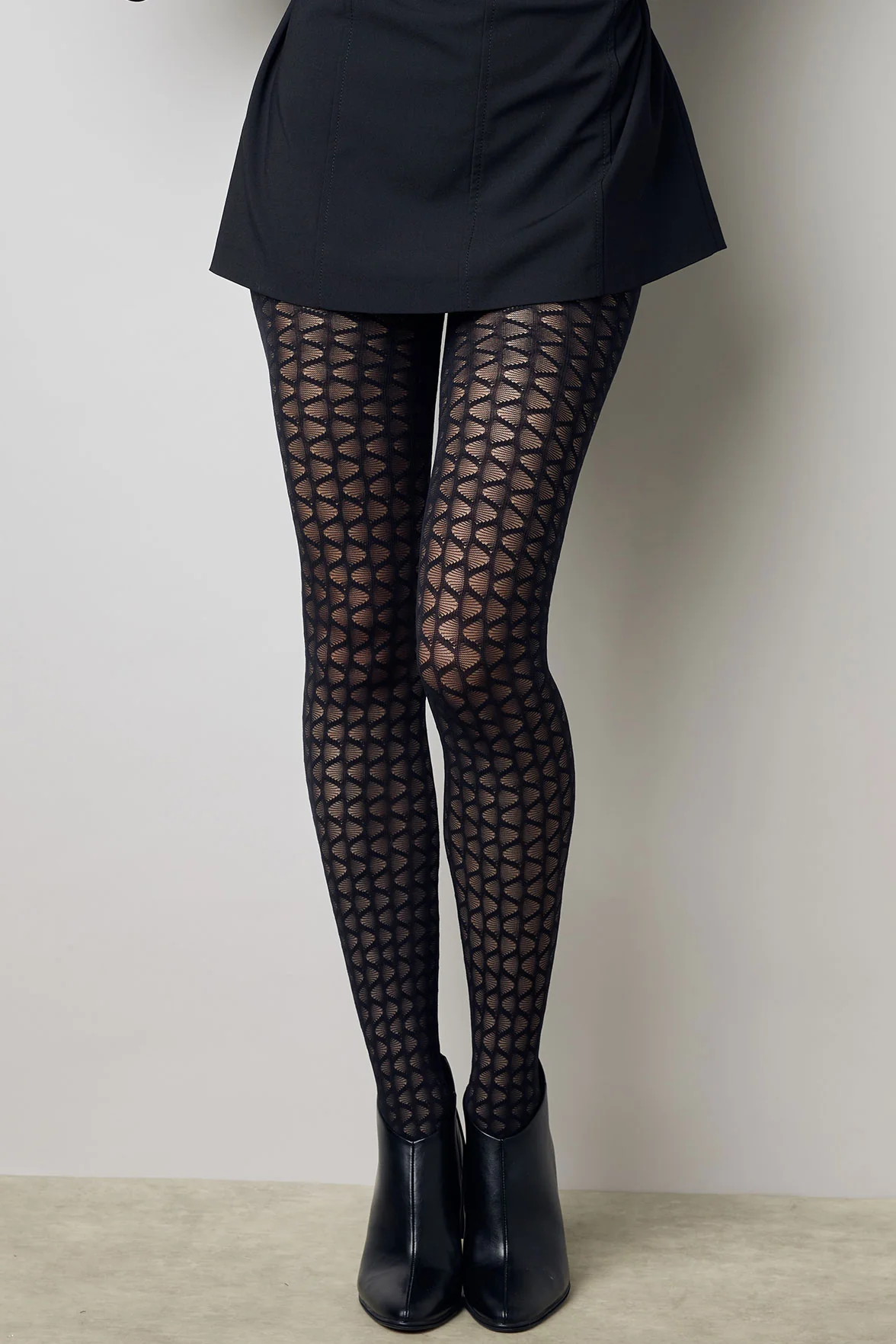 Collant Motif Graphique Vagues 40D Fashion Hortense - Noir - Image 3