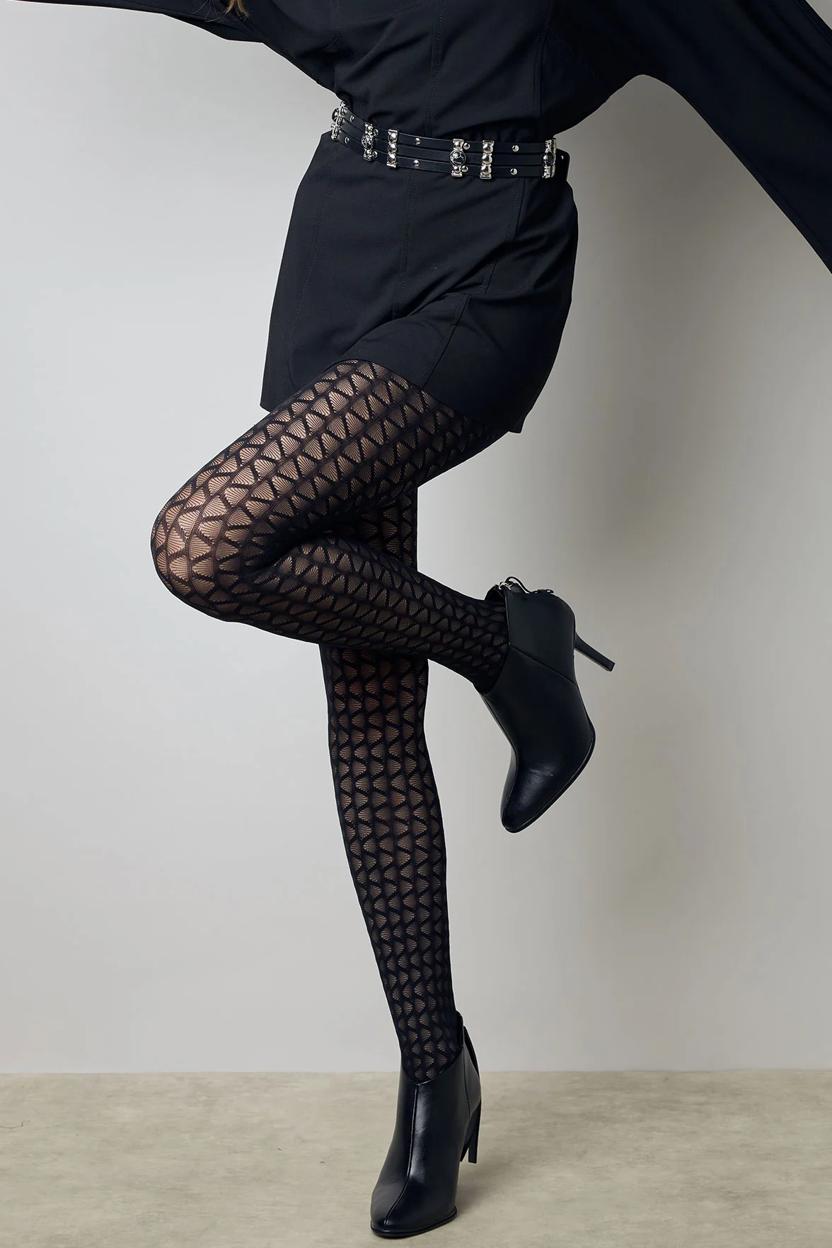 Collant Motif Graphique Vagues 40D Fashion Hortense - Noir - Image 4