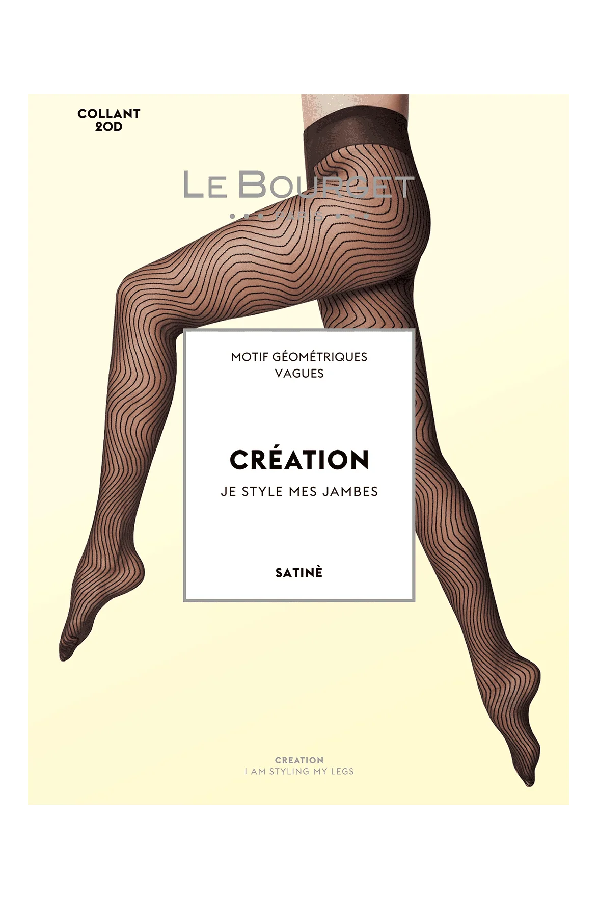 Collant Motif Vagues 20D Création - Noir - Image 3