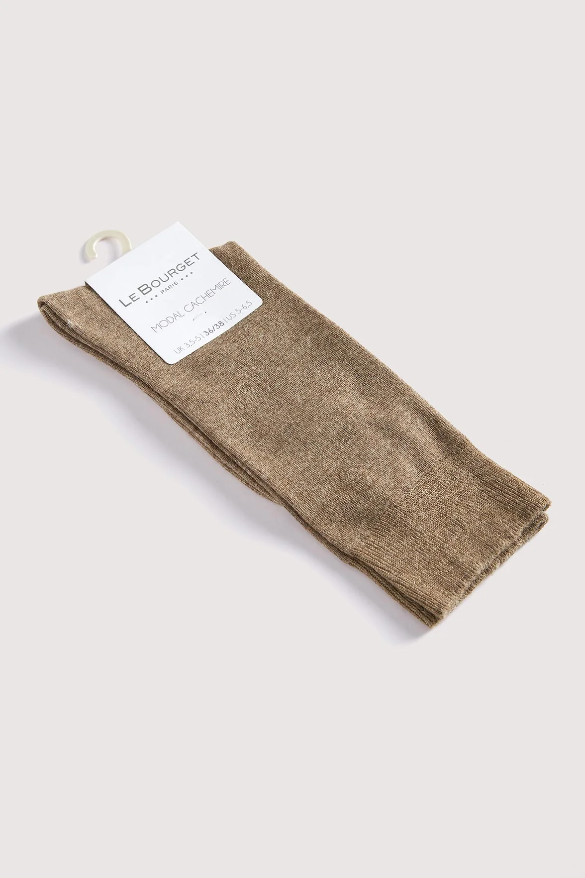Chaussettes Unies Hautes Modal et Cachemire - Camel - Image 3