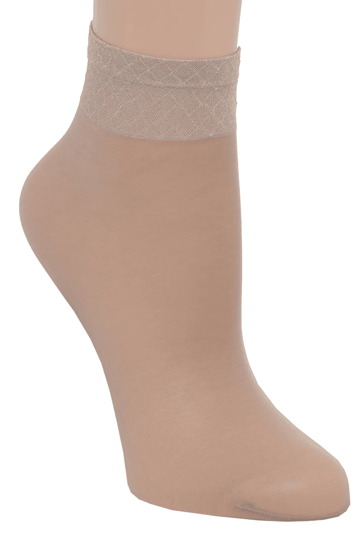Lot de 2 paires Socquettes Voilance Transparent Satiné 15D - Nude - Image 4