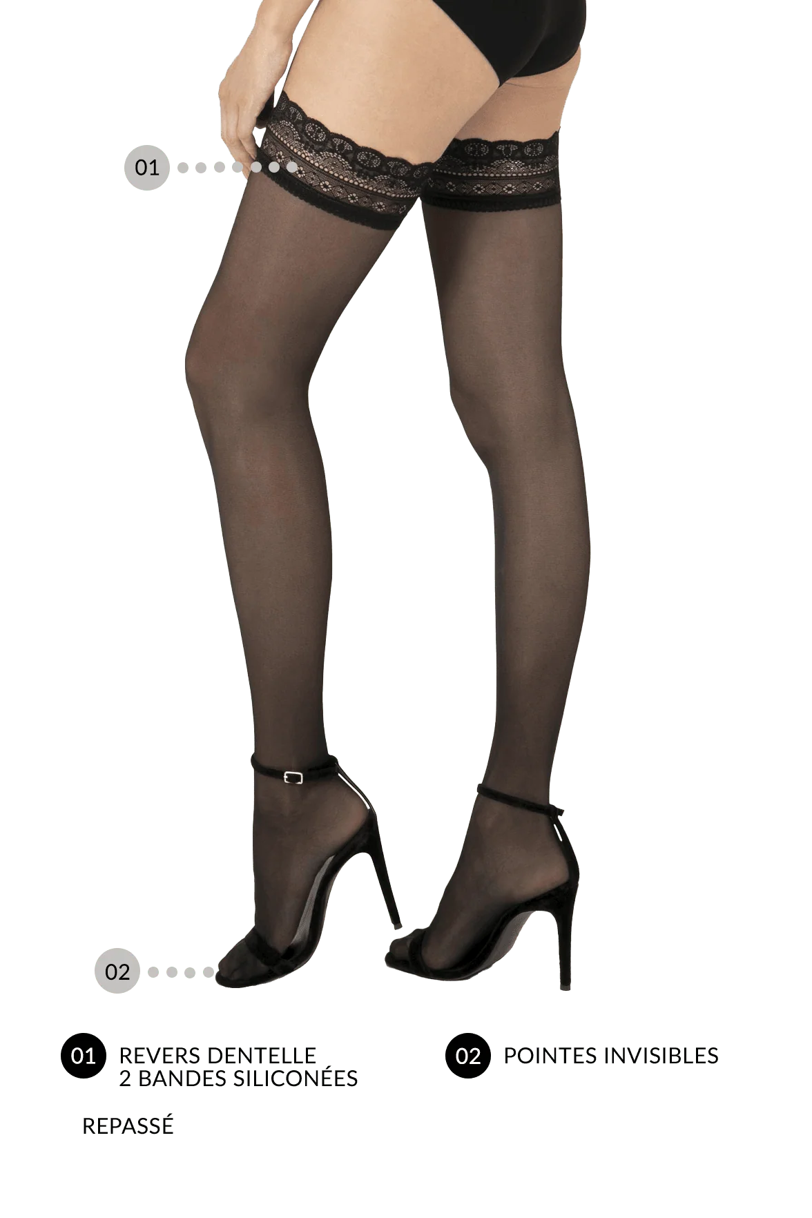 Bas-Top Semi-Opaque Mat 30D - Noir - Image 3