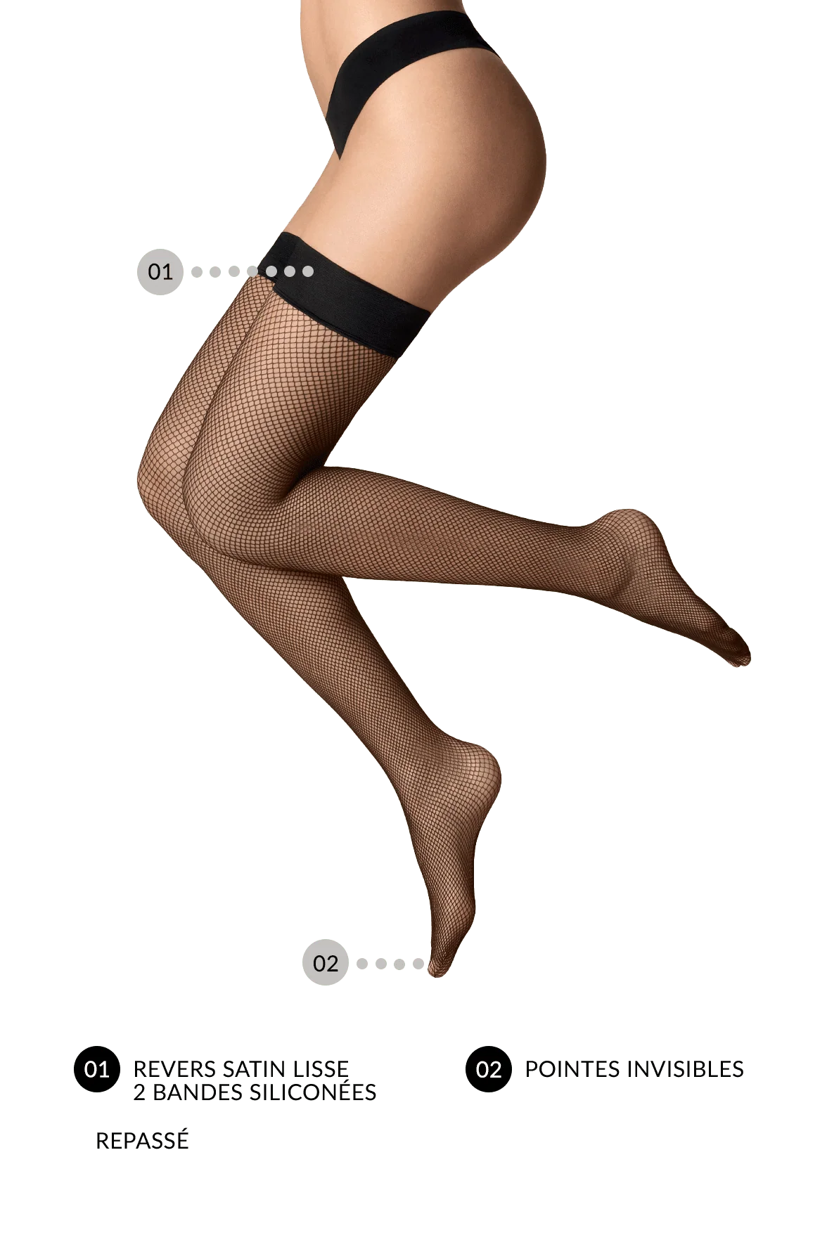 Bas-Top Fine Résille Création - Noir - Image 3