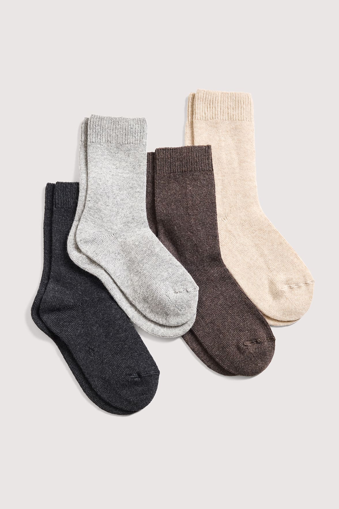 Chaussettes Unies en Cachemire et Soie - Gris Chiné - Image 4