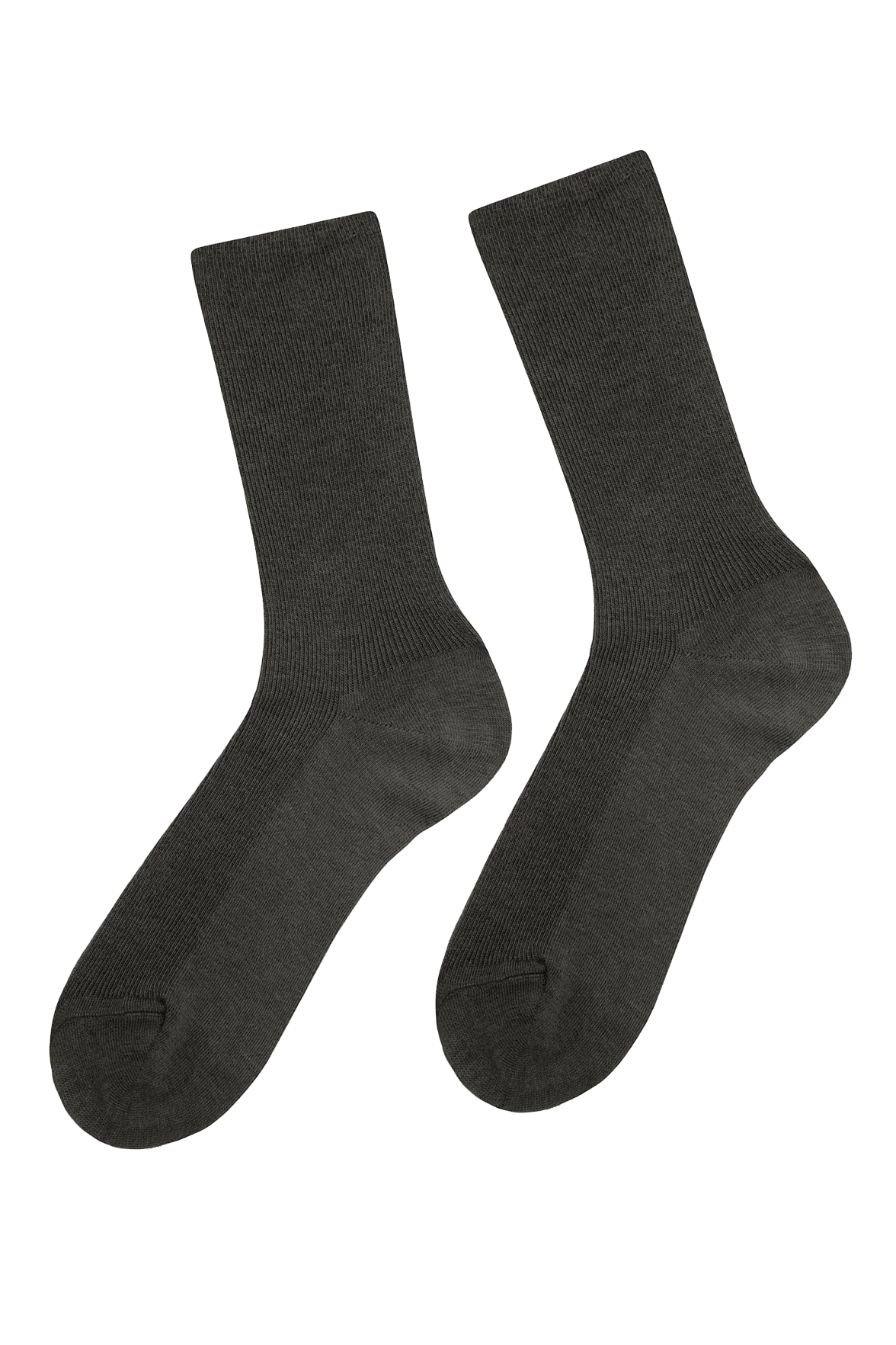 Chaussettes Fines Côtes Non Comprimante en Coton Bio - Anthracite - Image 3